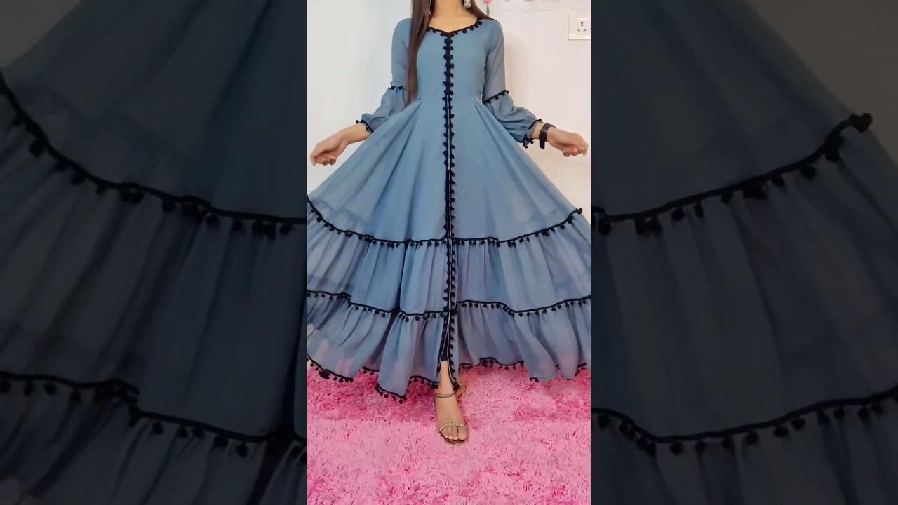 princess gown cutting and stitching for 10 to 12year old  girls/StitcheswithSneha - YouTube